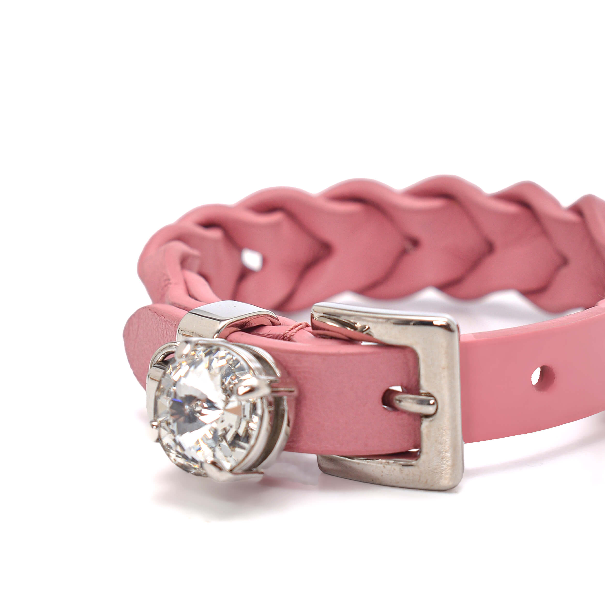 Miu Miu - Pink Leather Crystal Bracelet